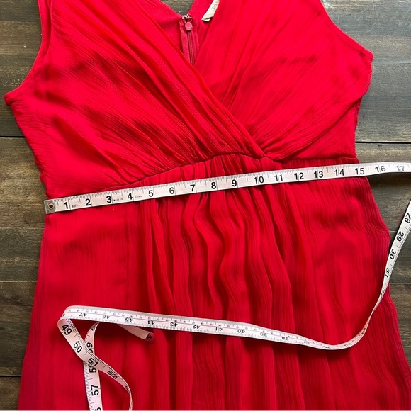 Soft Surroundings Charmonte Sleeveless Chiffon Dress Vibrant Red Size 4 Petite - Picture 13 of 15